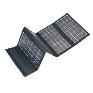 Panel surya kristal tunggal 21W 30W, panel surya lipat untuk mendaki berkemah ponsel kualitas bagus fleksibel luar ruangan