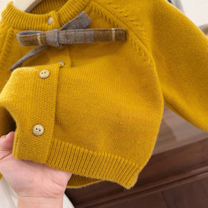 Tongxingyuan Girls Sweater <b>Cardigan</b> Plaid Skirt Set Autumn Winter <b>Thick</b> Cotton Children Outfits - Product Image 4