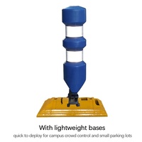 Séparateur de circulation flexible réfléchissant bleu avec base jaune, anti-collision, pour le contrôle des voies de stationnement et de campus