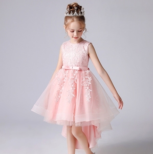Nuovo Stile Della Principessa <span class=keywords><strong>Abiti</strong></span> da Sera di Colore Solido Della Rappezzatura Del Merletto Delle Ragazze Vestiti da Partito Abito da Sposa Ragazza di Fiore - Product Image 5