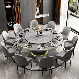Table à manger convertible en pierre frittée pour hôtel, style moderne et minimaliste, luxe, 1,8/2 mètre, mobilier pour hôtels, restaurants, clubs - Product Image 3