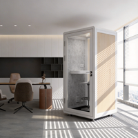 Cabine de travail insonorisée pour tâches individuelles d'entreprise avec panneaux acoustiques intérieurs et utilisation efficace de l'espace de bureau