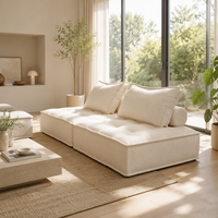 Canapé modulaire sectionnel Kebao Boloni, style nordique moderne, tissu en microfibre beige, meubles de salon, garantie 1 an