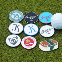 Marqueurs de balle de golf personnalisés en fer, écologiques et durables, finition argent antique, émail souple et dur, protection UV, 25 mm