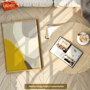 Stampa su Tela Minimalista Personalizzata <span class=keywords><strong>per</strong></span> Cameretta, <span class=keywords><strong>Poster</strong></span> Artistici Lucidi, Decorazione Murale con Forme Organiche Beige Senape <span class=keywords><strong>per</strong></span> <span class=keywords><strong>Cucina</strong></span> - Product Image 5