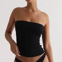 Débardeur tube classique blanc personnalisé, entièrement doublé, très extensible, non transparent, sexy, pour femme
