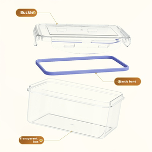 Sự lựa chọn-vui vẻ nhà bếp yếu tố cần thiết Chất lượng cao trong suốt Pet <span class=keywords><strong>Stackable</strong></span> thực phẩm nhà bếp Crisper tủ lạnh lưu trữ tủ lạnh tổ chức - Product Image 1