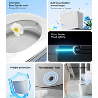 Bulles intégrées lavage féminin Commode intelligente salle de bain cuvette de toilette Siphon chasse d'eau Led affichage numérique électrique Smart WC toilette