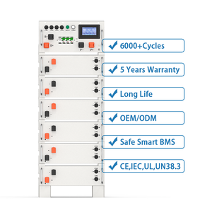 Batería Solar de Iones de Litio 51.2V 5Kwh 10Kwh 15Kwh 100Ah Lifepo4 de Montaje en Rack con Soporte para Conexión en Paralelo - Product Image 1