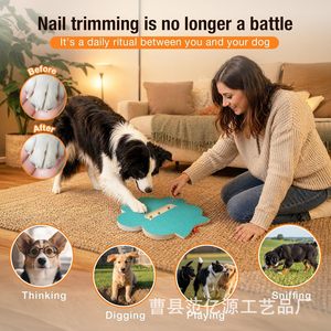 Floral Wooden Dog Scratching <b>Post</b> With Hidden Treat Box Training Toy For Pets - Product Image 4