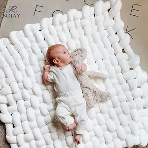 Matras Mewah Kepang Simpul, Tikar Lantai Besar Bantal Bermain Bayi untuk Tidur Kamar Tidur Kamar Bayi Bantal Lantai Simpul Perut Buatan Tangan