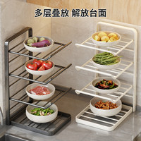 Étagère de rangement pour la préparation culinaire, non pliable, grande capacité, organisateur multifonctionnel pour comptoir, support mural pour bols et assiettes