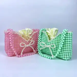 Net influencer Women's Bag of the Same Style Handmade Beaded Mini Fashion Bow Decorative Handbags