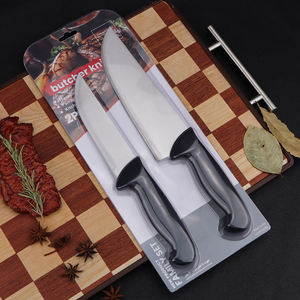 Ensemble de 2 couteaux de cuisine en acier inoxydable durable, manches en plastique ambidextres modernes, finition polie, couteau de <span class=keywords><strong>chef</strong></span> multi-usages - Product Image 2