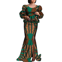 Robe longue formelle Dashiki élégante en coton respirant grande taille pour femmes, style Ankara traditionnel nigérian