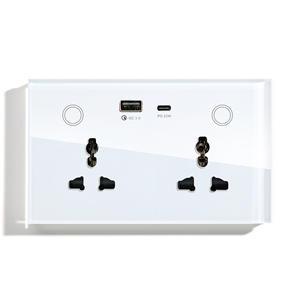 147*86 Reino Unido UE EE. UU. Smart Zigbee Tuya Universal doble toma de corriente con 2 USB tipo C PD para Alexa <span class=keywords><strong>Google</strong></span> Alice Smart Socket Remote - Product Image 2