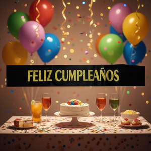 Decoración de Interior para Fiesta de Cumpleaños, Letras Doradas Rectangulares con Luz, Modelo 44512, Color Negro - Product Image 2