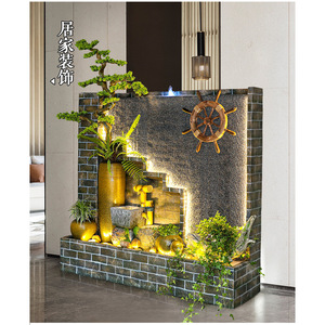 Mur d'eau Quanfangyuan avec rétroéclairage, motif végétal électrique, forme irrégulière, pour la décoration de la maison et des hôtels - Product Image 3