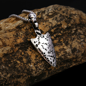 Yunnique – pendentif en forme de pointe de lance viking, perle de couleur acier, chaîne de 60cm, collier pour hommes, bijoux cadeau - Product Image 3