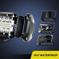 Feux de travail LED 60W 4 pouces, triple rangée, combinés faisceau large et spot, pour conduite, toit, pare-chocs, tout-terrain, voiture, pick-up, voiturette de golf