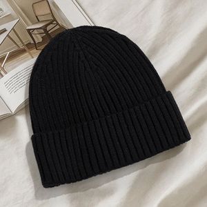 Knitted Wool Hat Winter Warm Windproof Ski Cap For Men Adult Black Navy Blue Ginger Yellow Heather Gray Light Pink - Product Image 1