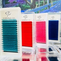 Extensions de cils individuelles colorées en gros, plateaux de cils marron clair, moyen et foncé en PBT