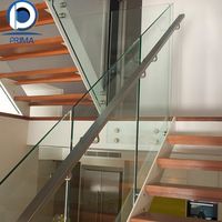 Escalier en verre flottant minimaliste, design sans cadre en verre trempé, solution personnalisée