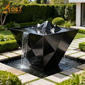 D & Z Art Group รูปปั้นน้ำพุสแตนเลสทันสมัยคุณลักษณะน้ำในสวนตกแต่งภูมิทัศน์กลางแจ้ง - Product Image 1