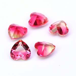 Nouvelle pierre d'arrivée pour la fabrication de bijoux BX07 pierre de verre tourmaline synthétique bicolore - Product Image 6