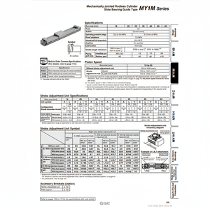 Catégorie de produit Cylindre sans tige pneumatique SMC MY1M16G-500 cylindres mécaniquement articulés - Product Image 1