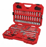 Ensemble d'outils mécaniques standard (SAE) en acier au chrome-vanadium industriel avec mallette rigide (135 pièces) - Clé dynamométrique