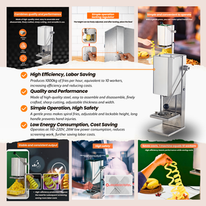 Cortadora Manual de <span class=keywords><strong>Patatas</strong></span> y Verduras de Alta Eficiencia y Ahorro de Mano de Obra, 100 kg por Hora, para <span class=keywords><strong>Patatas</strong></span> Fritas <span class=keywords><strong>Rizadas</strong></span>, Tomates y Otros Vegetales - Product Image 4