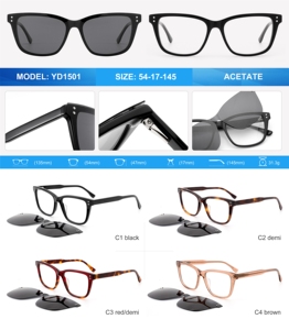 Gafas de Sol Polarizadas Cuadradas Magnéticas 2026, Gafas de Moda, Fabricante de Gafas de Sol de Acetato - Product Image 4