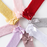 Chaussettes Bébé Personnalisées en Gros, 9 Couleurs, Nouvelles Chaussettes d'Été INS pour Bébé, Chaussettes Espagnoles à Grand Nœud en Maille, Chaussettes Bébé Montantes Amples