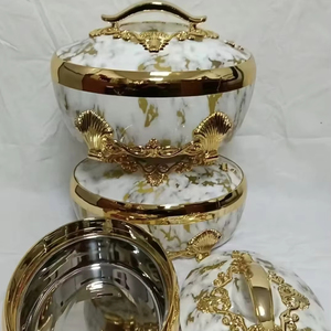 Ensemble de casseroles isothermes élégantes noires et argentées effet craquelé 4L <span class=keywords><strong>5L</strong></span> 6L avec poignée arquée pour traiteur et mariages - Product Image 2