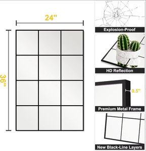 <span class=keywords><strong>Espejo</strong></span> de Pared de Longitud Completa con Marco Estilo Rústico, <span class=keywords><strong>Espejo</strong></span> Decorativo Colgante o de Apoyar para Sala de Estar, Dormitorio o Entrada - Product Image 6