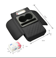 Boîte d'Accoudoir Universelle en Cuir pour Voiture, Rehausseur de Console Centrale avec Porte-Gobelet et Rangement, Vente en Gros