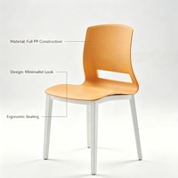 Chaise de salle à manger moderne en plastique légère et portable avec accoudoirs et dossier ergonomique, empilable, imperméable, pour la maison, le bureau et l'école