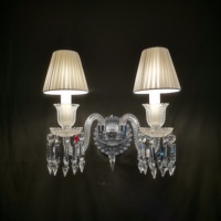 Appliques murales à 5 ampoules, appliques murales en cristal, luminaires muraux classiques de luxe pour villa