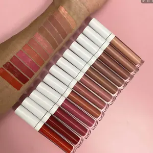 Batom mate vermelho nude, maquiagem privada de 24 cores à prova d'água, branco, fosco, líquido, veludo, gloss labial