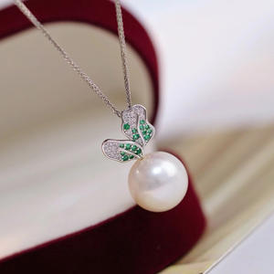 WENCHI China Colgante de Plata S925 DIY para Collar con Cuentas Redondas de 10-15mm, con Colgante de Rábano Vacío 10446, Accesorios para Perlas Sueltas - Product Image 1