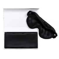 Masque de sommeil en satin de soie de mûrier à logo personnalisé en tricot élastique à succès en 2025 pour un coffret cadeau luxueux occultant