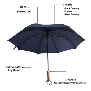 XDH4117 Promotional Cheap Wholesale Custom Coloured <b>Automatic</b> Straight Branded WindProof Golf <b>Umbrellas</b> With Logo Printing - Product Image 2