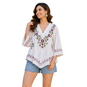 Tunique Maxi en Tissu Rayonne Brodé pour Femmes Indiennes et Musulmanes – Vente en Gros – Idéale pour Soirées et Été - Product Image 1