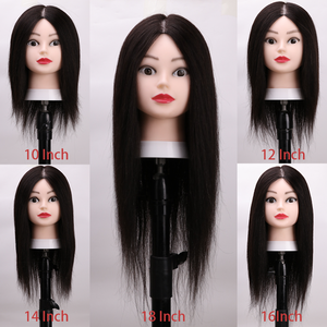 Ventes directes d'usine Mannequin <span class=keywords><strong>de</strong></span> formation <span class=keywords><strong>de</strong></span> <span class=keywords><strong>coiffeuse</strong></span> professionnelle cheveux mixtes tête cheveux raides 130% densité main attachée - Product Image 5