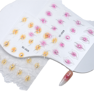Novedad: Pegatinas 3D <span class=keywords><strong>de</strong></span> Plástico para <span class=keywords><strong>Uñas</strong></span> con Efecto Degradado, <span class=keywords><strong>Diseño</strong></span> Lujoso y Moderno, Logotipo Personalizado, Láser Plateado, Autoadhesivas - Product Image 1