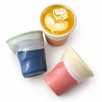 Mug à café bohème en céramique fait main, gobelet à glaçure colorée, compatible lave-vaisselle et micro-ondes, cadeau d'affaires, 3 tailles, 9 couleurs