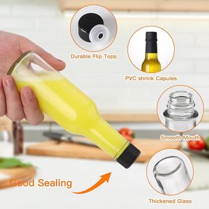 Botellas de Vidrio Transparente de 100ml, 150ml y 250ml para Salsas Picantes, Botellas Vacías para Salsa de Chile y Tomate, Botellas para Salsa <span class=keywords><strong>Tabasco</strong></span> con Tapas de Plástico, Económicas - Product Image 3