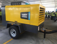Compresor de aire de tornillo de motor de núcleo lubricado rotativo de potencia diésel portátil Atlas Copco operaciones eficientes de excavación y perforación nuevo