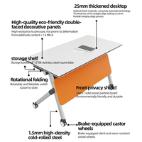 Ensemble table et chaise pliantes réglables multifonctionnelles - Bureau de conférence en bois durable et minimaliste pour bureau/salle de classe
